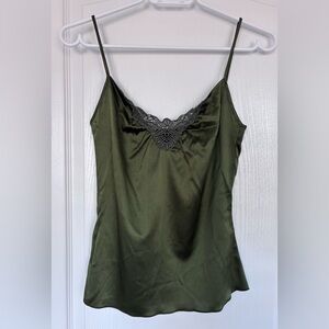 Club Monaco Olive Green Silk Camisole Tank Top Size XS
